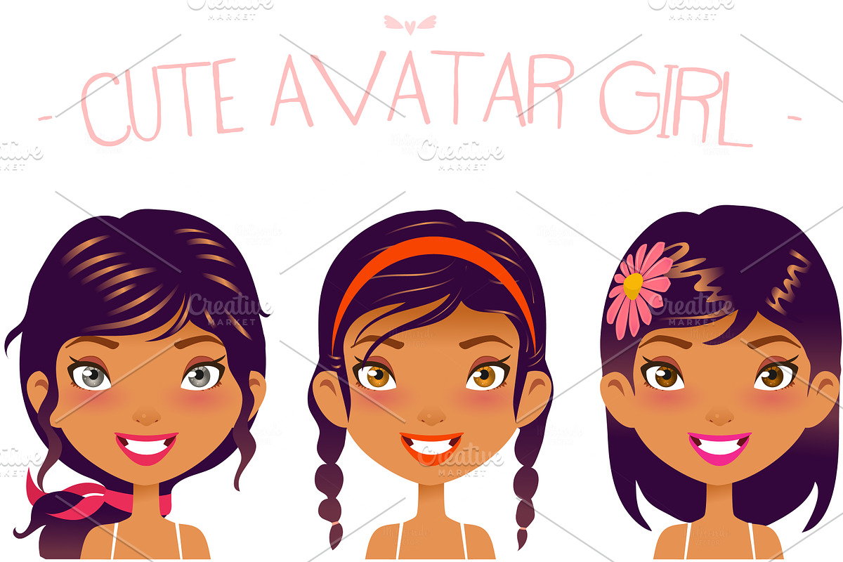 Cute Vector Girl in Illustrations - product preview 8