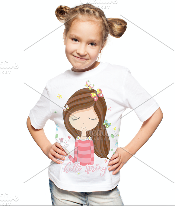 cute girl graphic in Illustrations - product preview 1