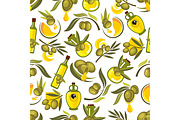 Seamless pattern of olive oil