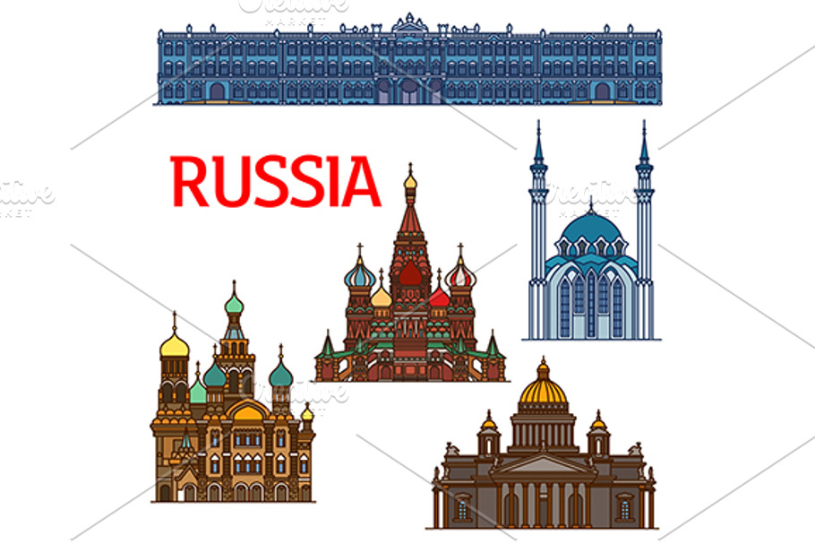 Famous travel landmarks of Russia in Graphics - product preview 8