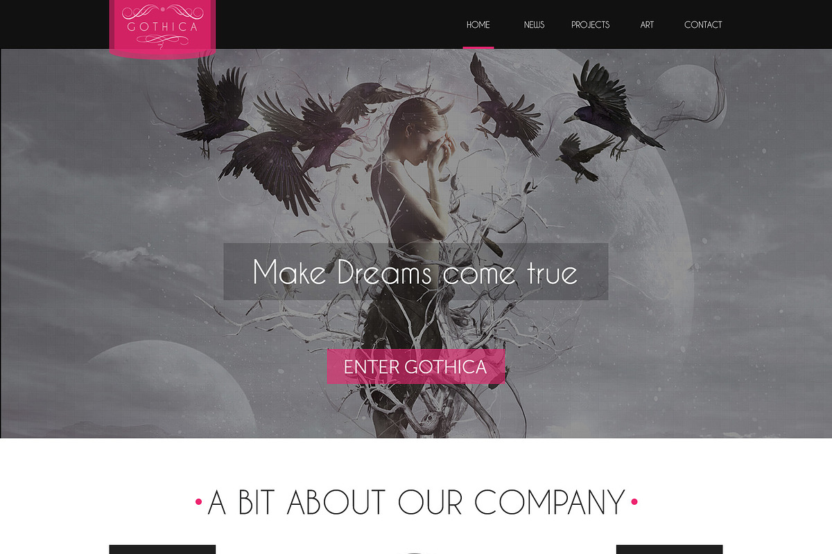 Gothica Template In Goth Style 2 Creative Website Templates