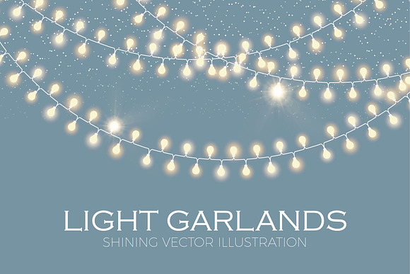 Light Garland Set. Eps,Ai,Jpg in Objects - product preview 2