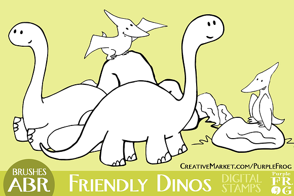 FRIENDLY DINOS - Stamps / Brushes in Photoshop Brushes - product preview 2