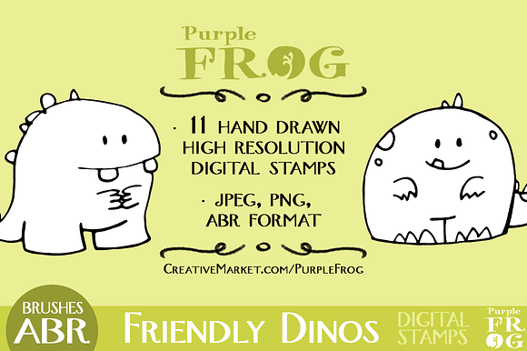 FRIENDLY DINOS - Stamps / Brushes in Photoshop Brushes - product preview 4