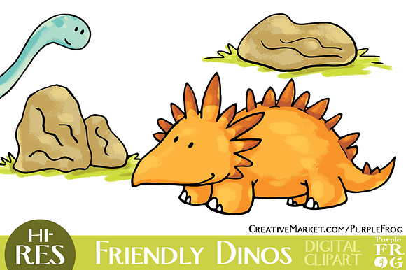 FRIENDLY DINOS - Digital Clipart in Illustrations - product preview 3