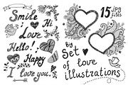 Love illustrations set