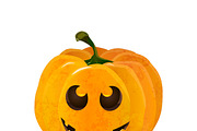Cartoon halloween pumpkin on white