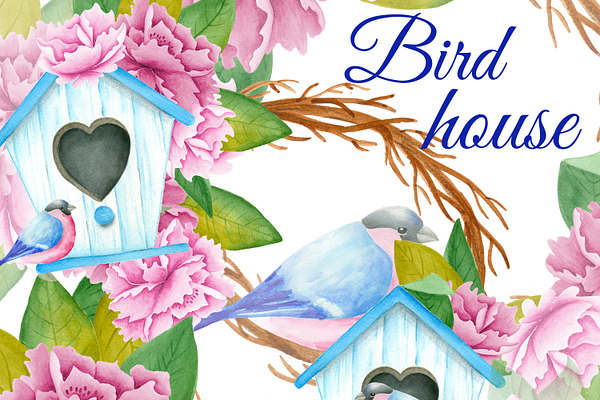 Bird house illustration