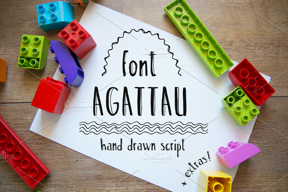 Agattau font + pattern + borders in Sans-Serif Fonts - product preview 8