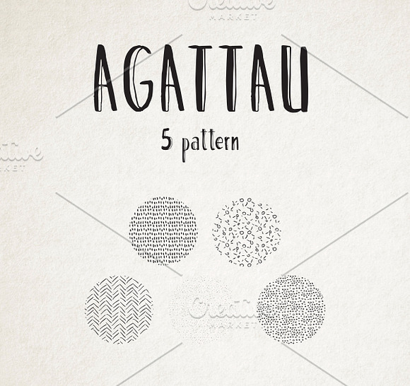 Agattau font + pattern + borders in Sans-Serif Fonts - product preview 3