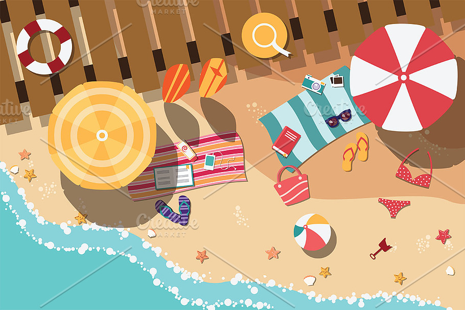 Beach - Flat Design in Illustrations - product preview 8