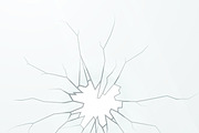 Broken glass on a white background