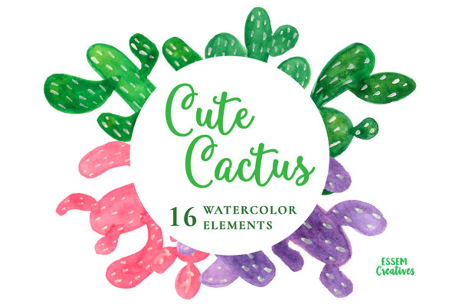 Watercolor Cactus Clipart