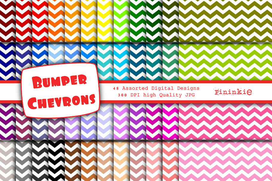 48 Chevron Digital Paper 12 x 12 in Patterns - product preview 8
