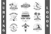 9 Surfing Logos Templates Vol.1