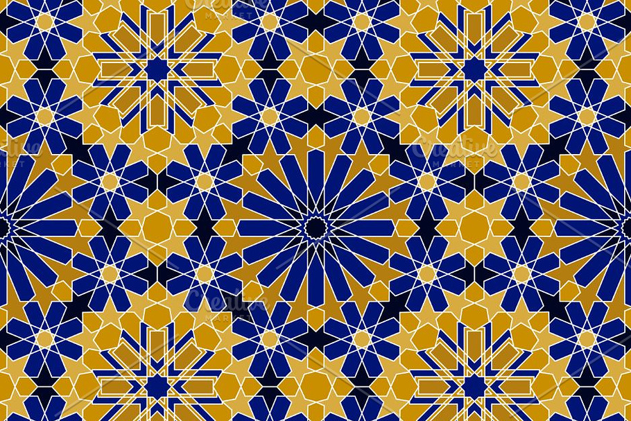 Moroccan seamless pattern. Zellige.