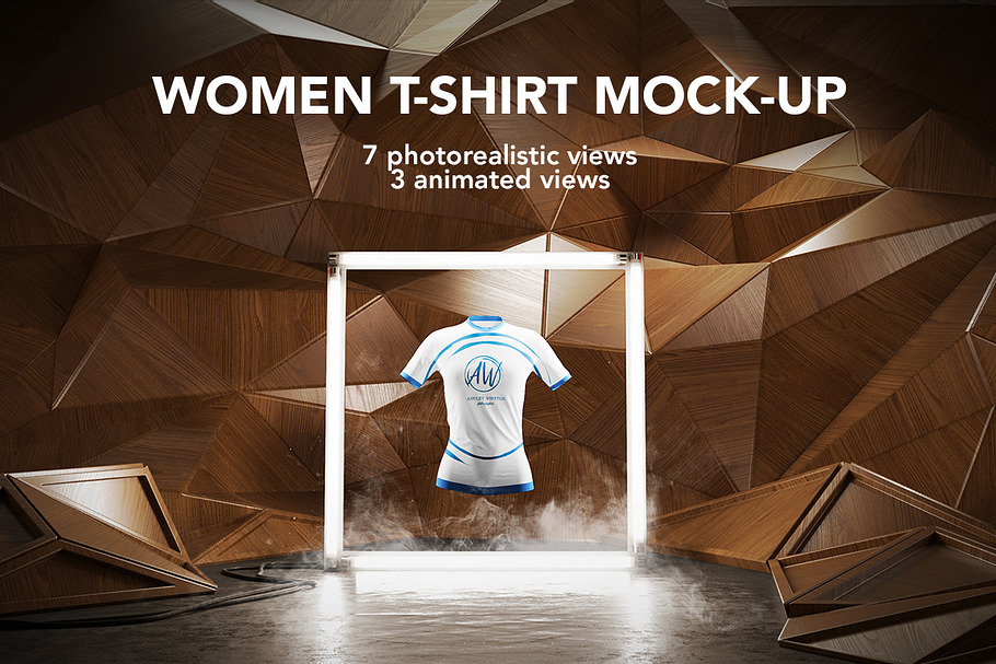 Women T-shirt Mock-up / Animated