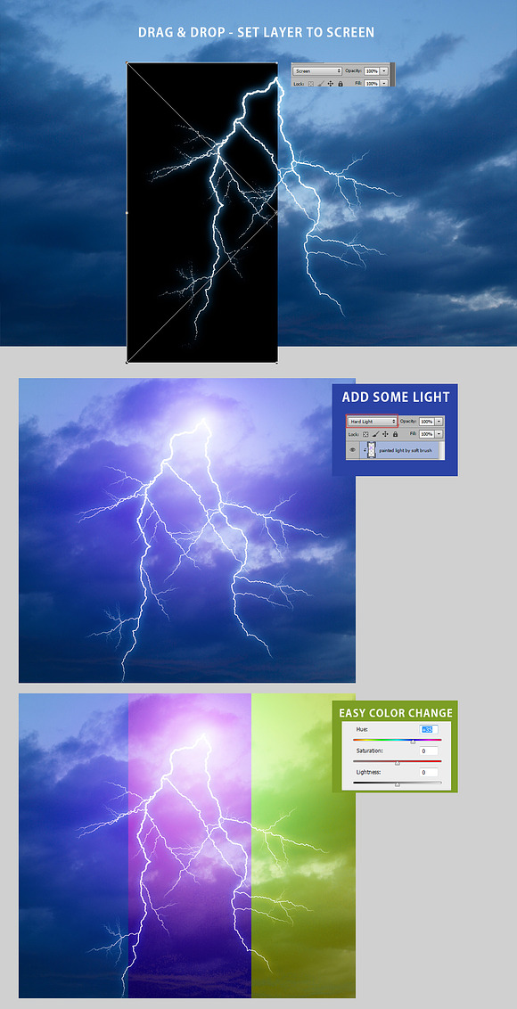 Lightning Effect Overlays Vol. 1 in Textures - product preview 4