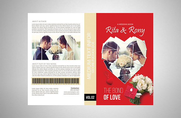 Wedding Book Cover Print Template in Stationery Templates - product preview 3