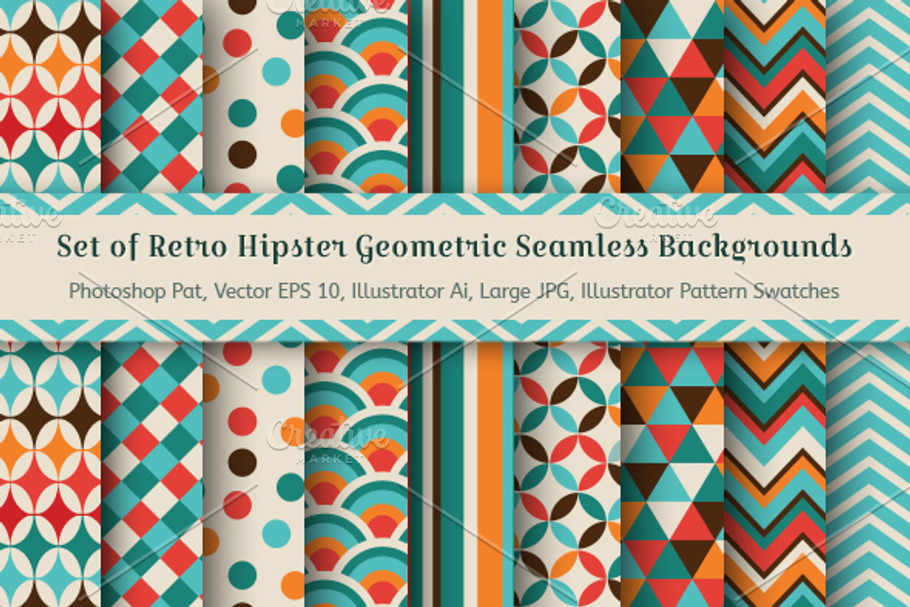 9 Geometric Seamless Backgrounds in Patterns - product preview 8