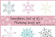 Snowflake set w/Photoshop brushes