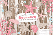 Seashells Clipart in Soft Pink