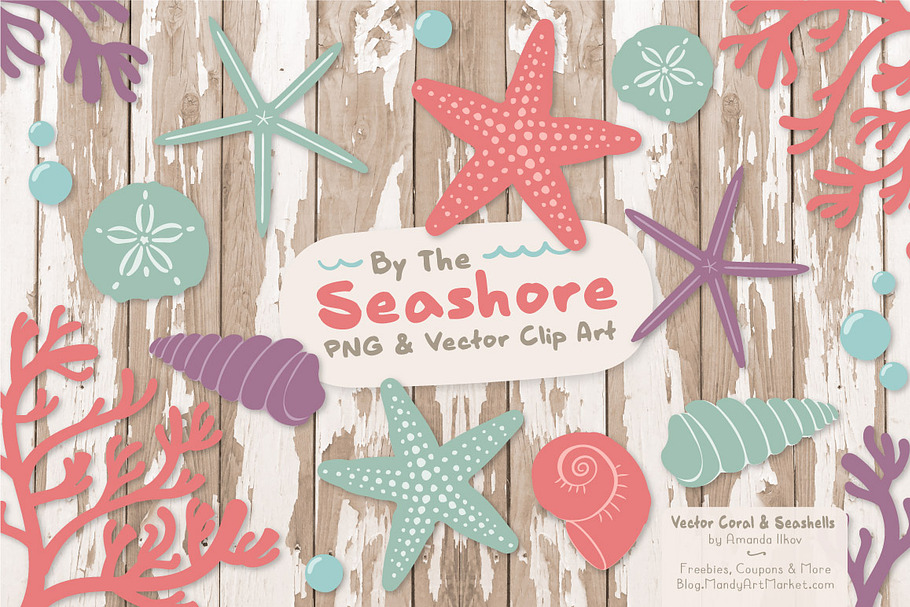 Seashells Clipart in Vintage Girl in Illustrations - product preview 8