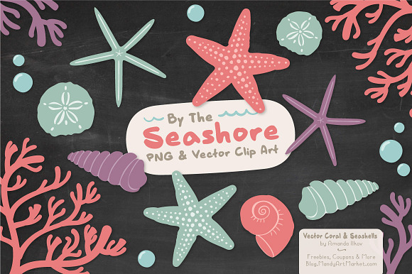 Seashells Clipart in Vintage Girl in Illustrations - product preview 2