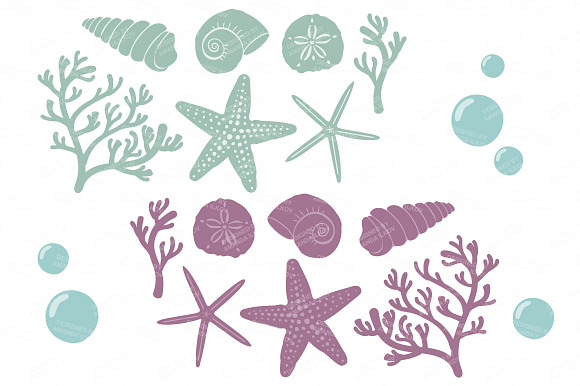 Seashells Clipart in Vintage Girl in Illustrations - product preview 4