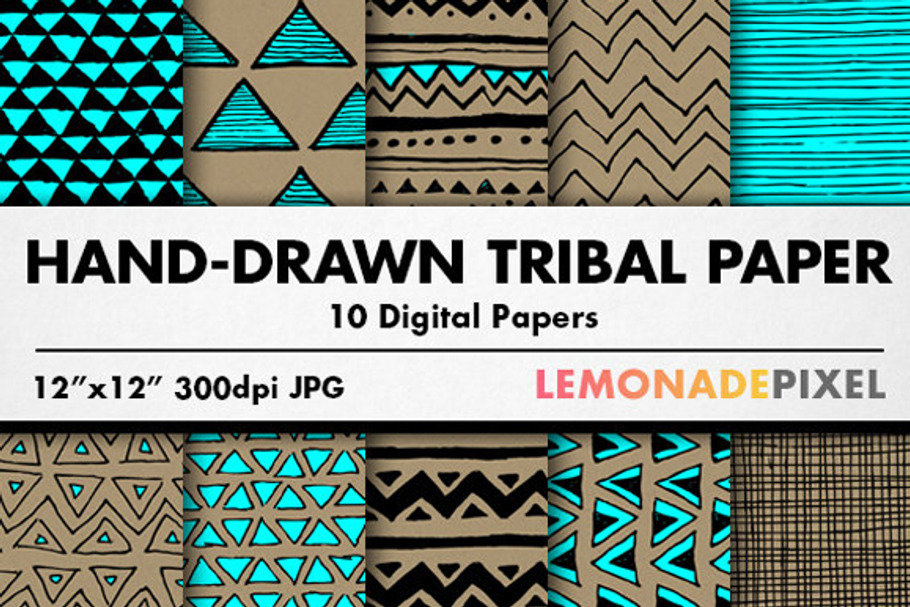 Hand Drawn Tribal Pattern Pack in Patterns - product preview 8