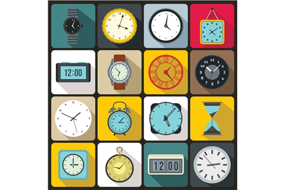 Time and Clock icons set