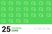 Folders - Vector Line Icons