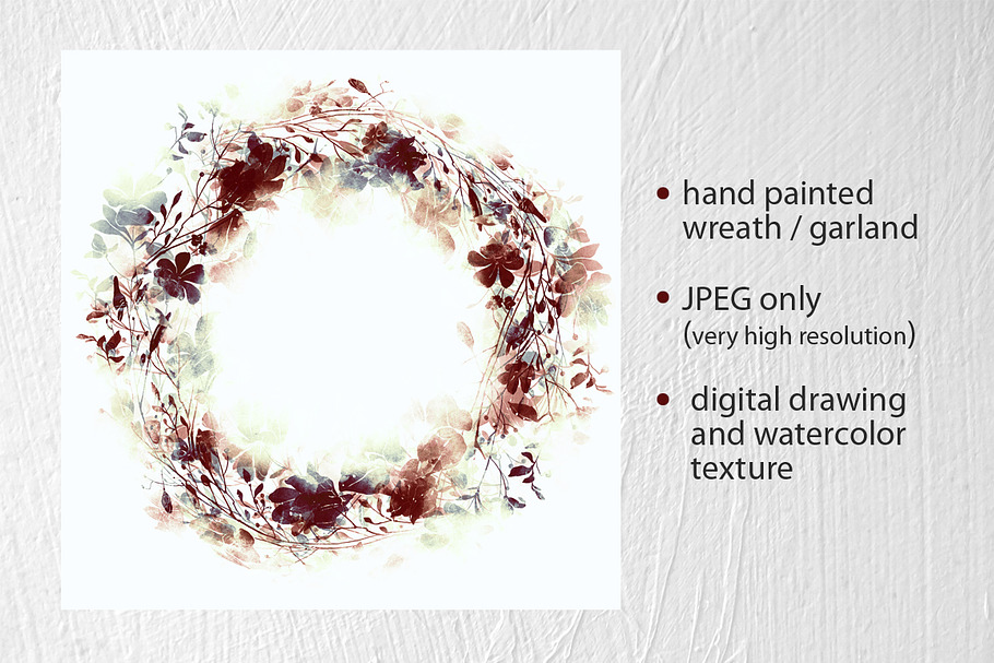 wreath from imprints meadow grass in Illustrations - product preview 8