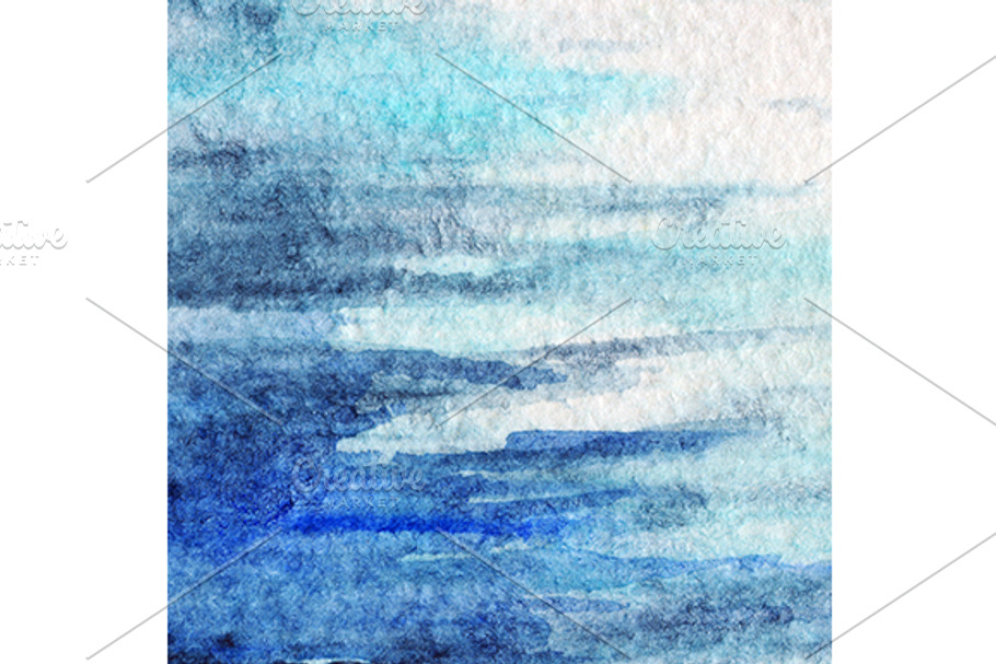 Watercolor blue water background in Patterns - product preview 8