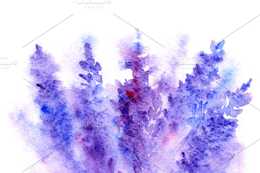 Watercolor lavender floral bouquet in Illustrations - product preview 8