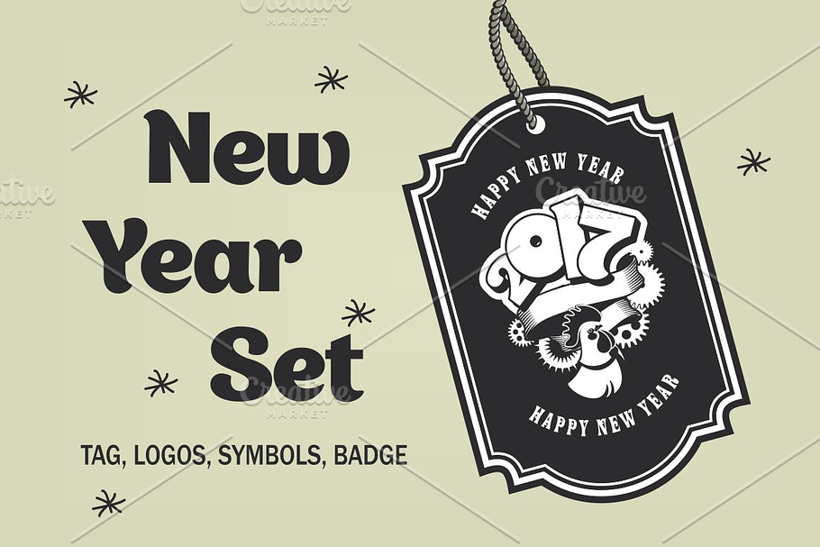 New Year set of design elements