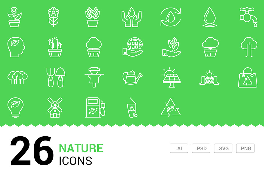 Nature - Vector Line Icons in Graphics - product preview 8