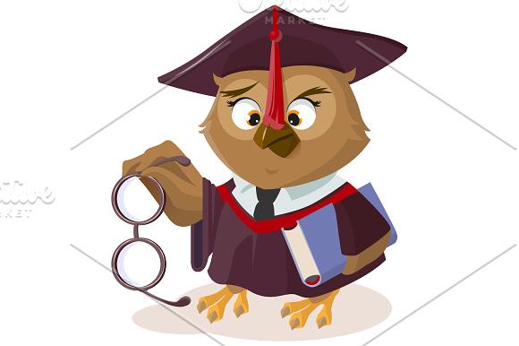 Set Owl teacher in Illustrations - product preview 1