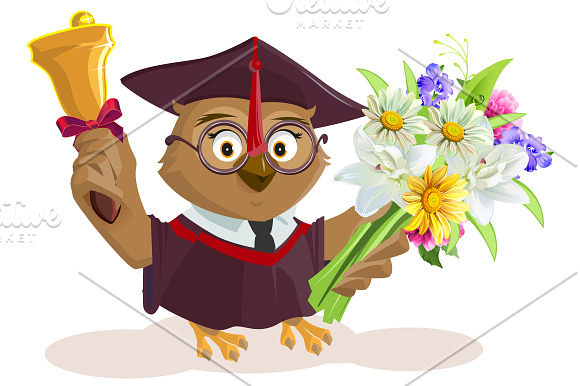 Set Owl teacher in Illustrations - product preview 4