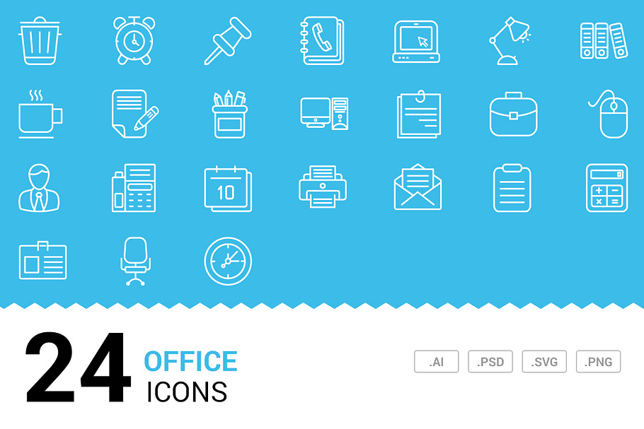 Office - Vector Line Icons in Graphics - product preview 8