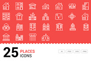 Places - Vector Line Icons