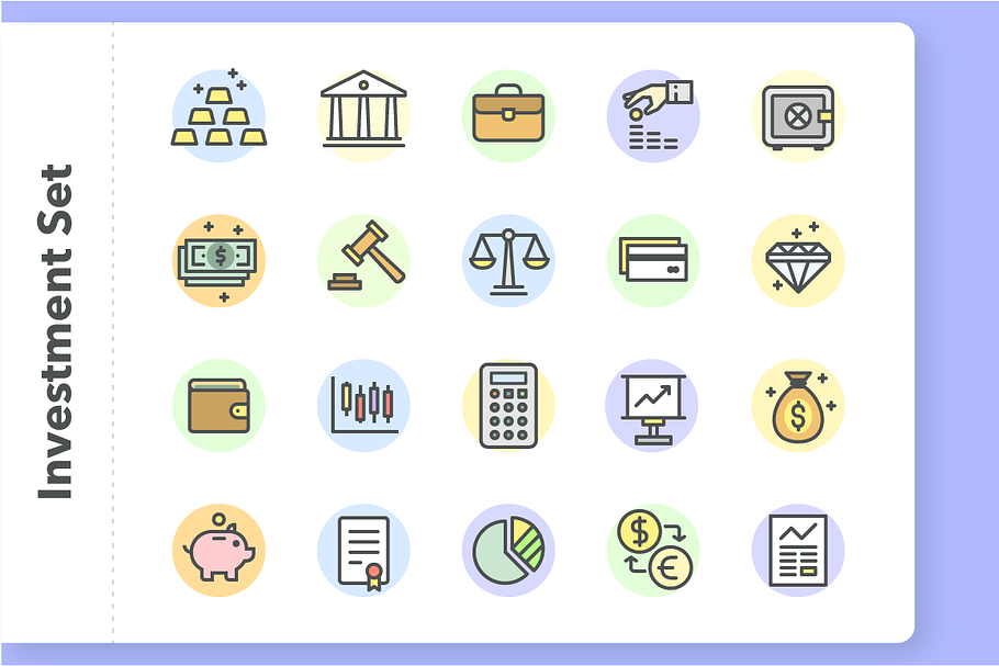 Investment and Finance Icon Set in Graphics - product preview 8