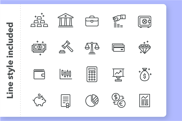 Investment and Finance Icon Set in Graphics - product preview 1