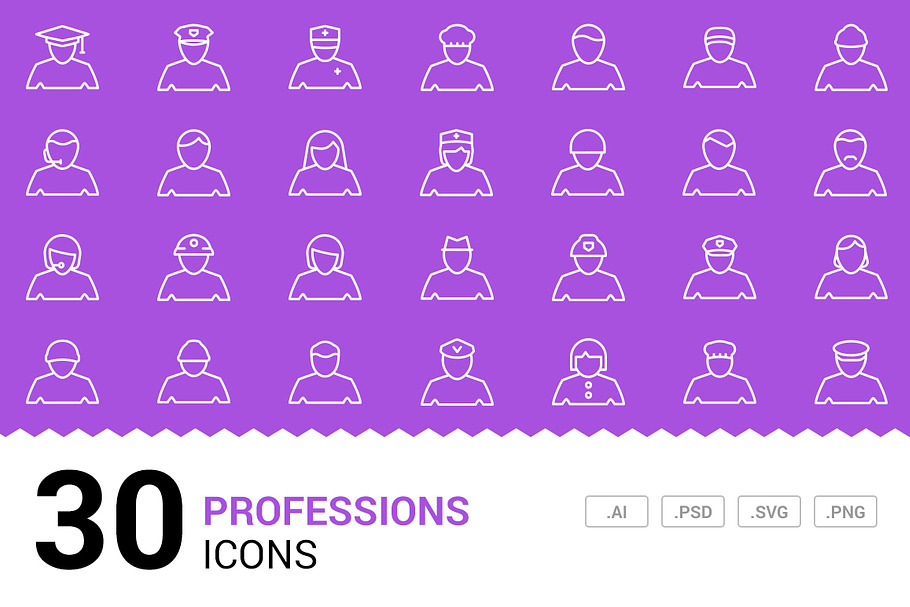 Professions - Vector Line Icons in Graphics - product preview 8