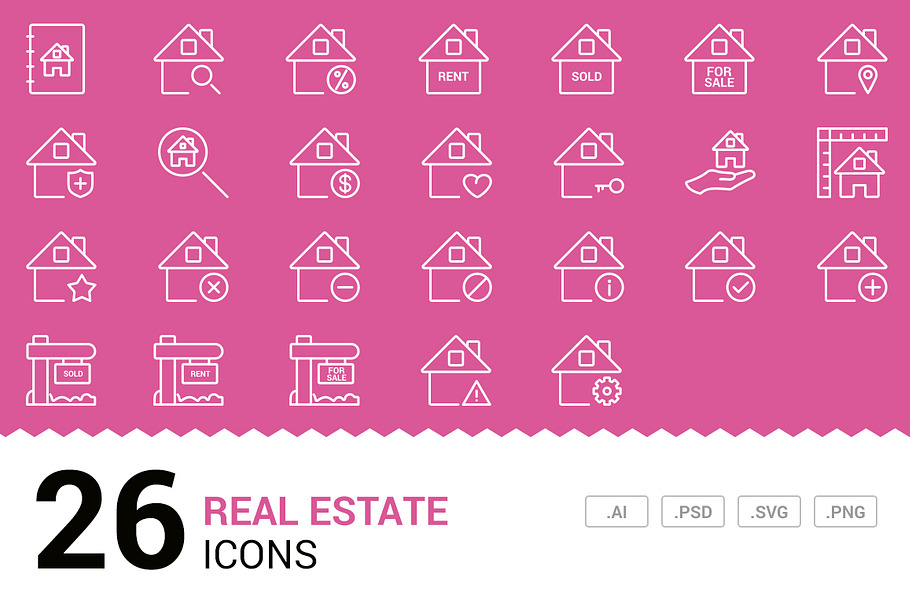 Real Estate - Vector Line Icons in Graphics - product preview 8