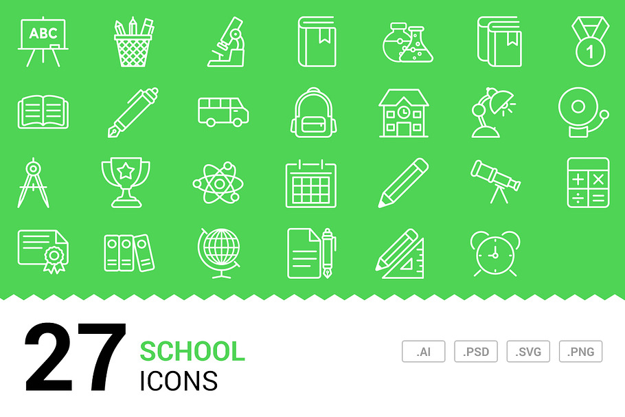 School - Vector Line Icons in Graphics - product preview 8