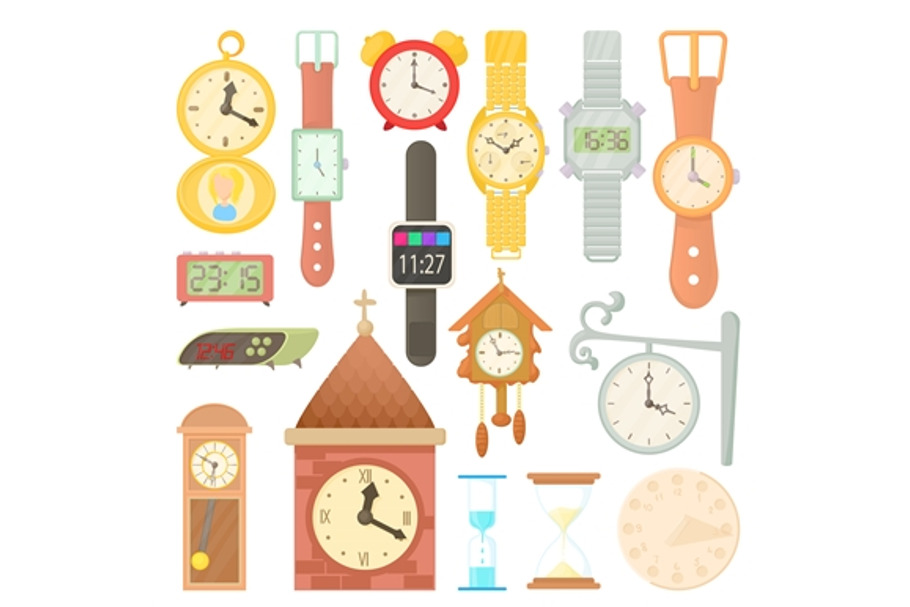Time icons set