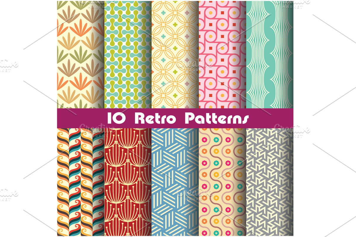 retro pattern set 4 in Patterns - product preview 8