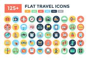 125+ Flat Travel Icons 