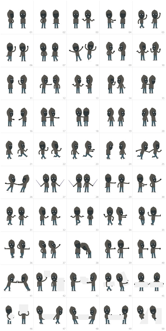 100 poses of Anonymous Hackers in Illustrations - product preview 1